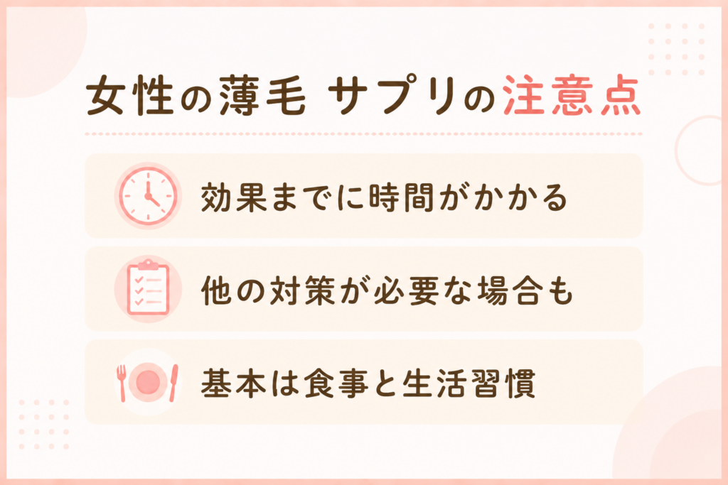 女性の薄毛にサプリを使うときの注意点