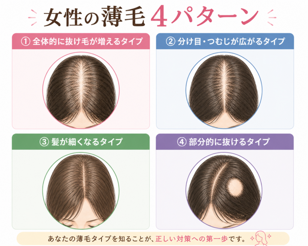 女性の薄毛４パターン